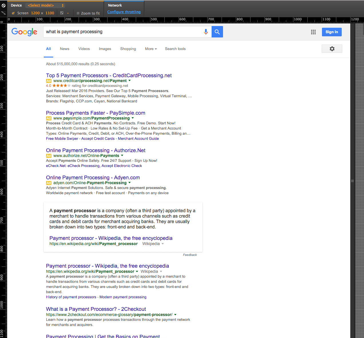 1200 screen resolution 4 pack with knowledge graph PPC ads