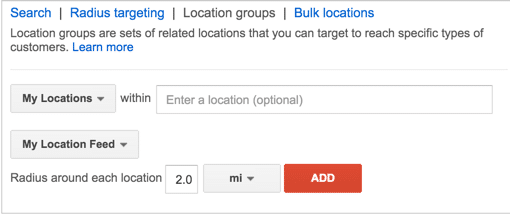 Location bid adjustment