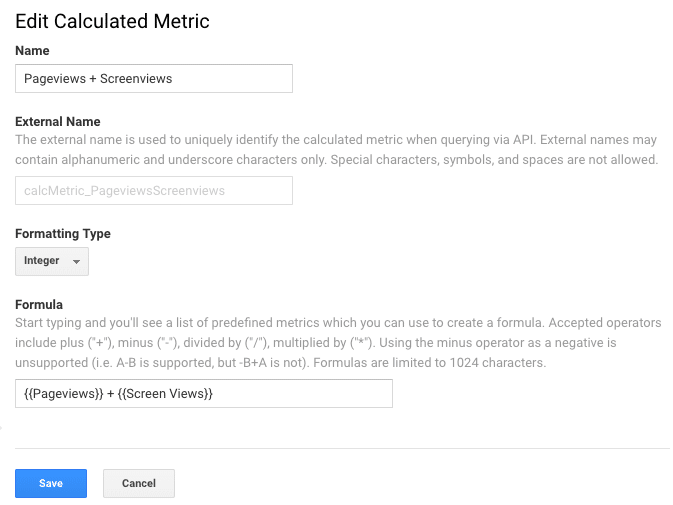 edit calculated metric in google analytics 360