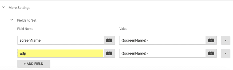 google tag manager "&dp" parameter trick