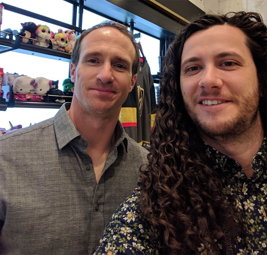 brad millett and drew brees at adobe summit 2019