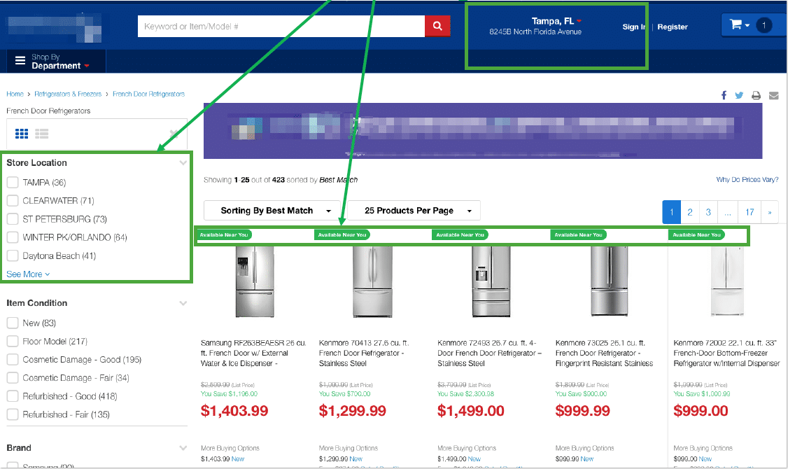 prioritizing local inventory to align with a customer's expectations