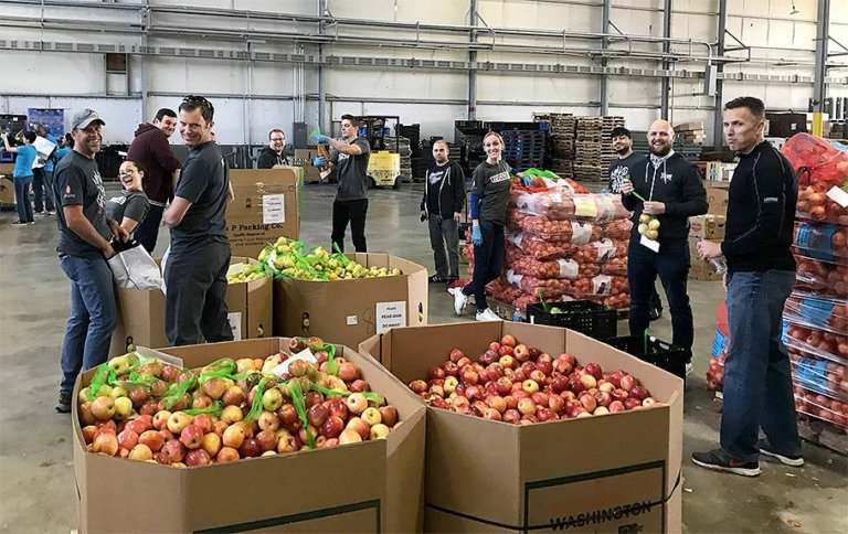 blast volunteers at placer food bank