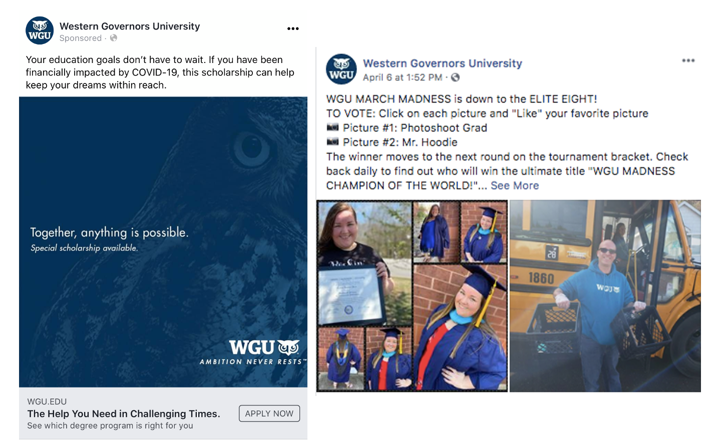 western governors university covid-19 social posts