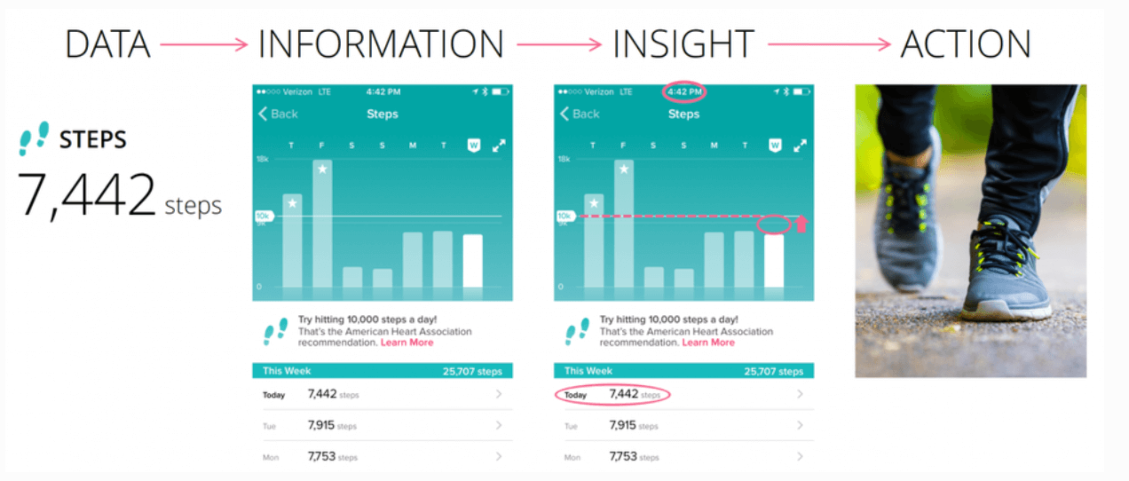 fitbit data visualization - data - information - insight to action