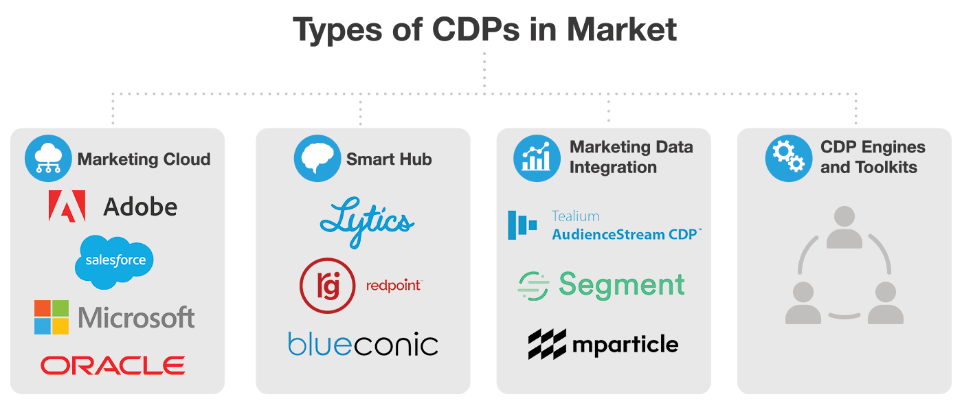 types of customer data platforms CDPs in market chart