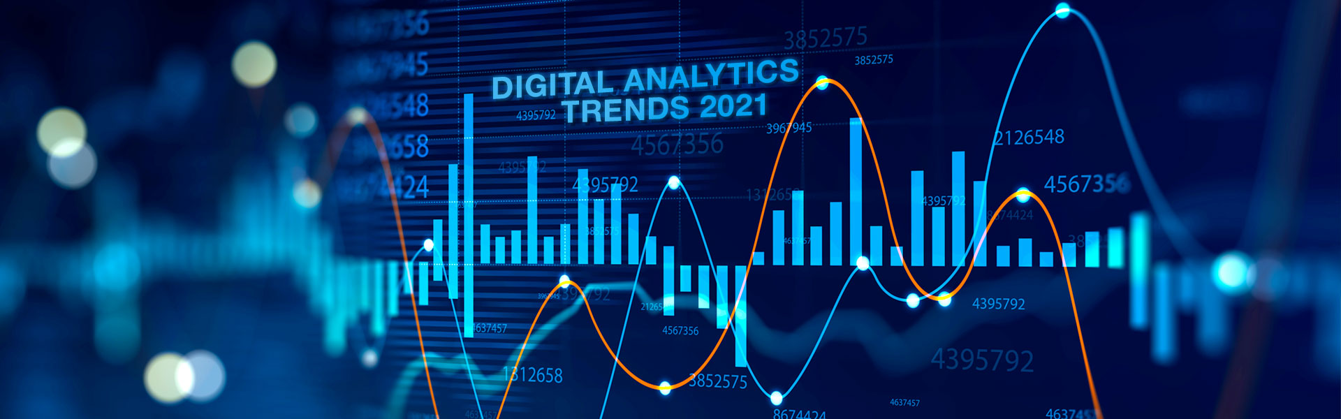 computer screen with digital analytics trends