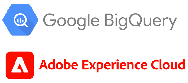 google big query logo and adobe experience cloud logo