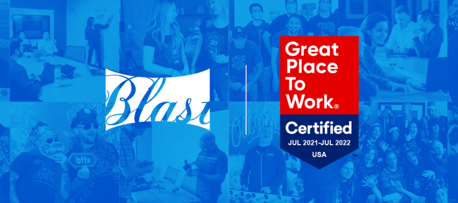 Blast Analytics Great Place to Work Certified 2021