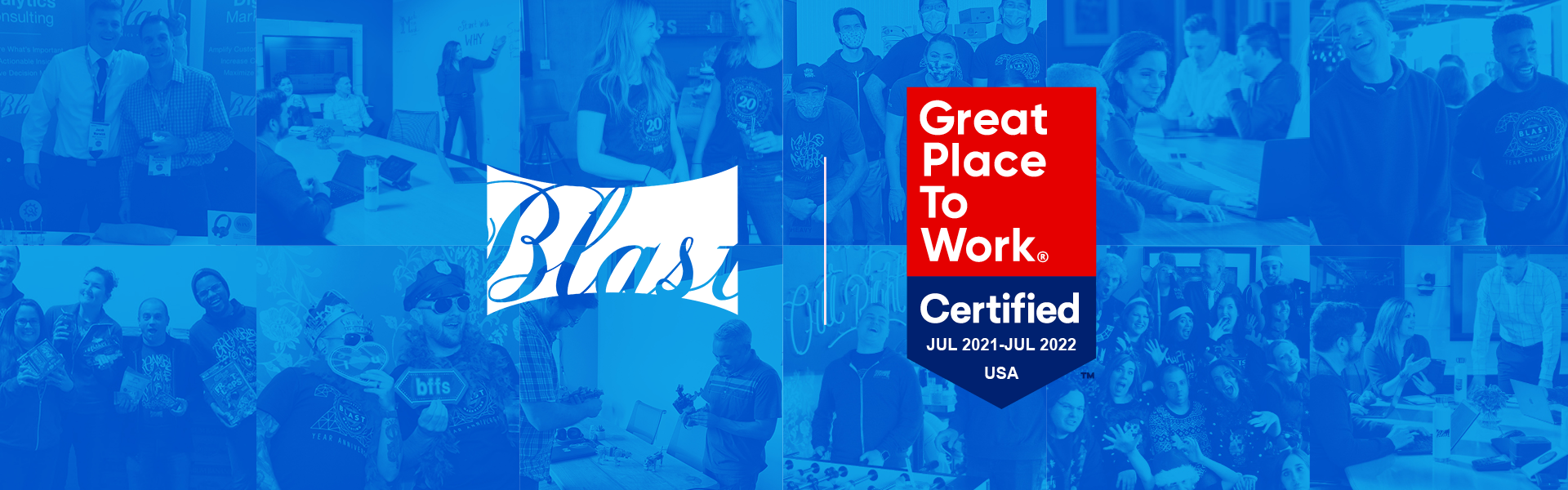 Blast Analytics Great Place to Work Certified 2021