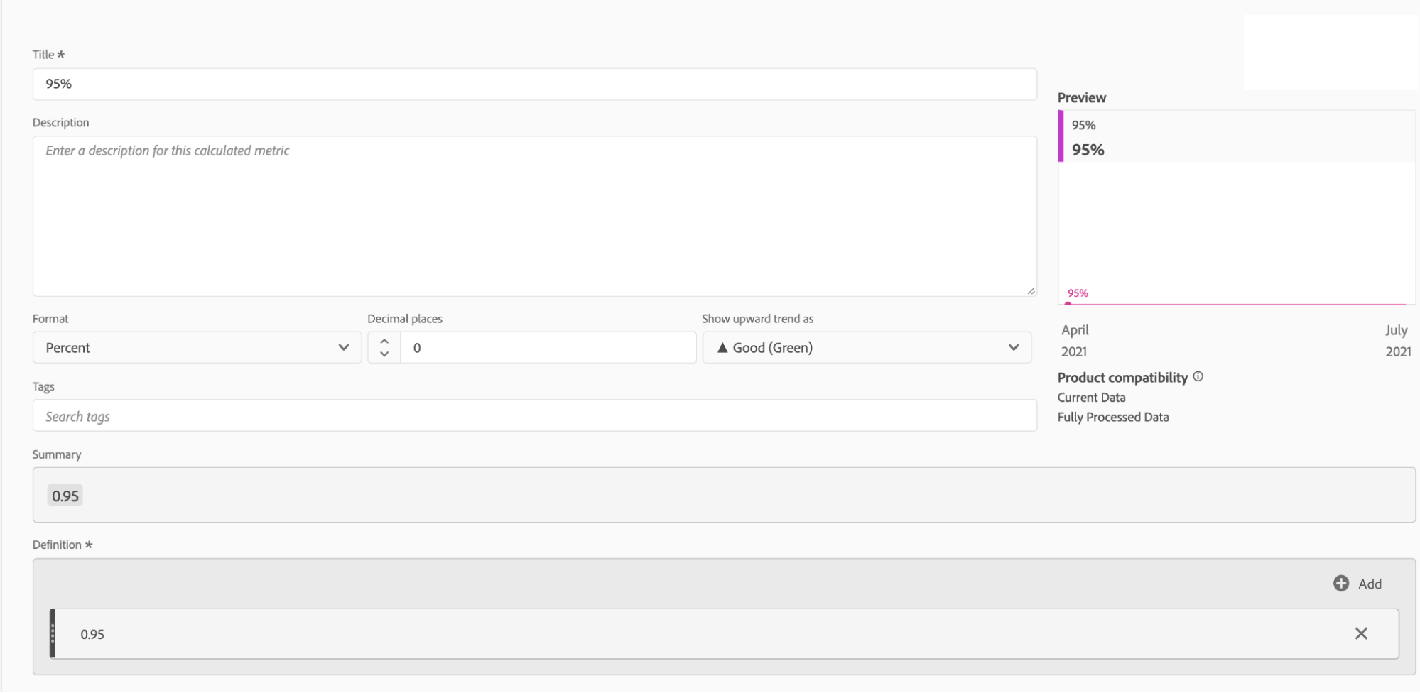 image showing the creation of simple calculated metrics in adobe analytics