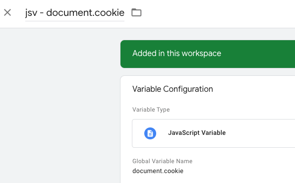 Javascript variable that captures browser cookies