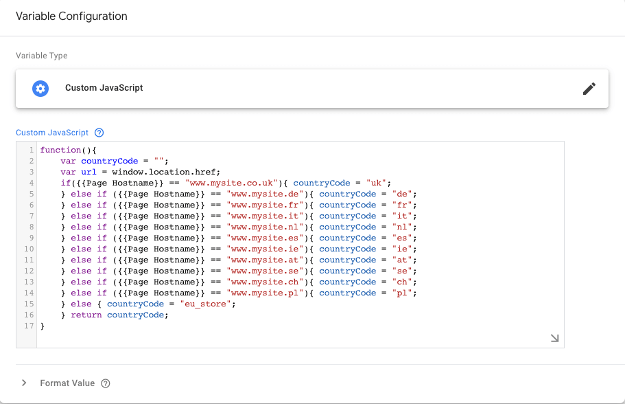 custom JavaScript variable code