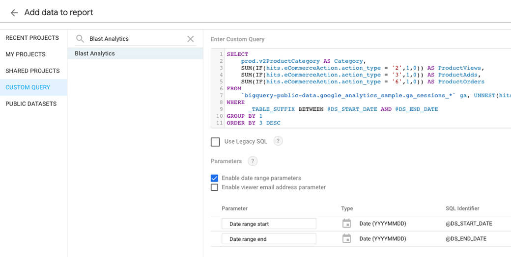 Populating date range variables utilizing the Data Studio dashboard’s primary date filter