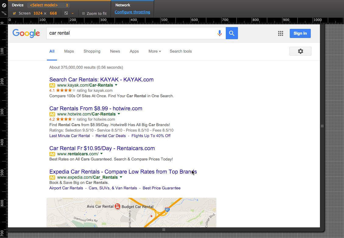 768 screen resolution 4 pack with local PPC ads