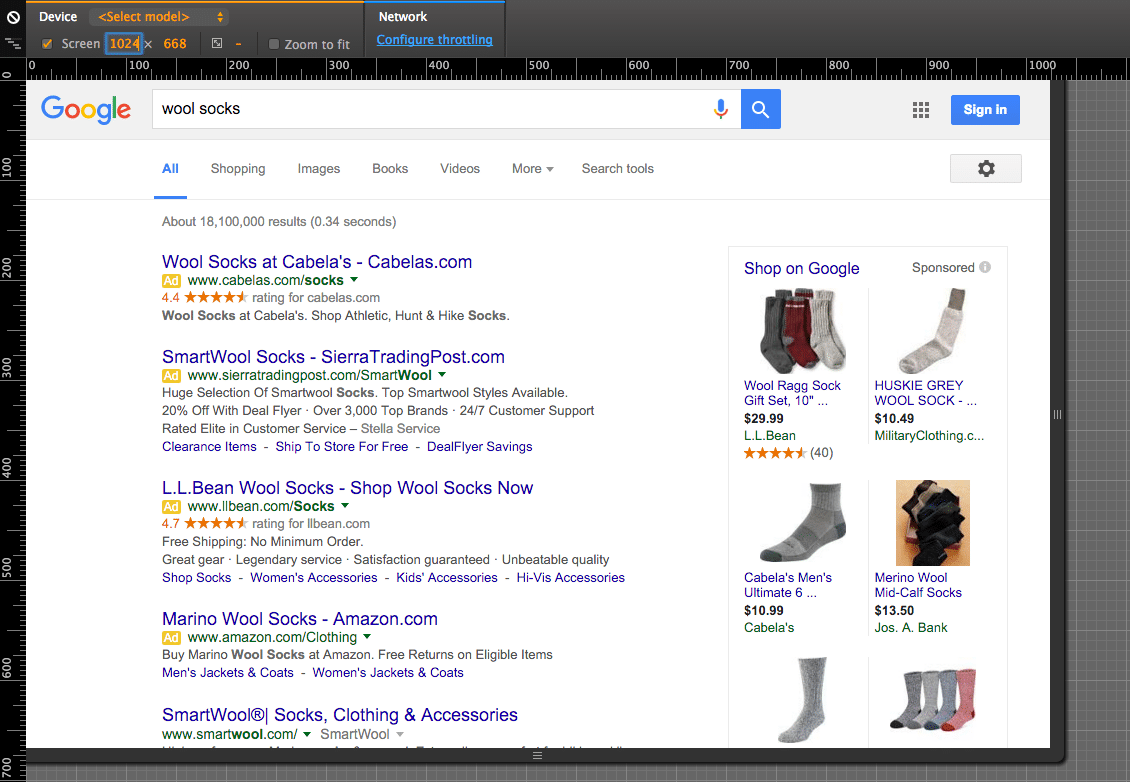 768 screen resolution 4 pack PPC ads
