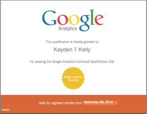 Google Analytics IQ Certificate