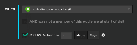 screenshot of AudienceStream trigger for deciding when actions happen