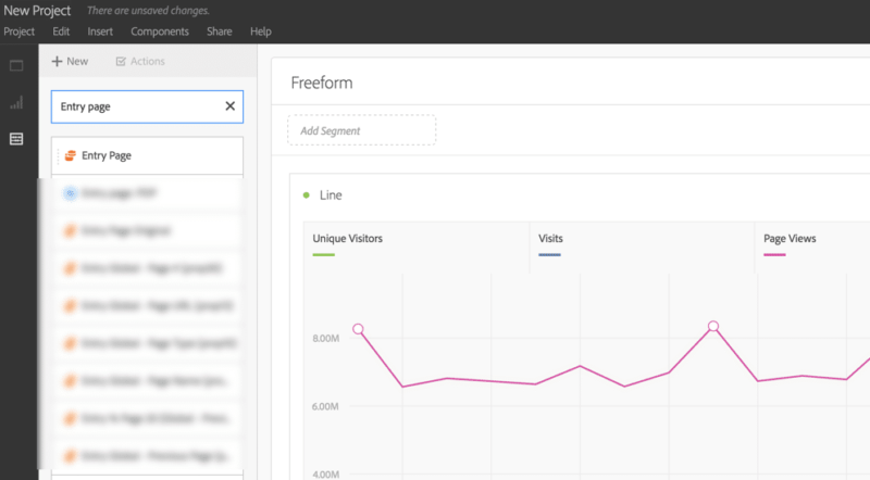 screenshot showing step 1 of adobe analytics analysis workspace segments