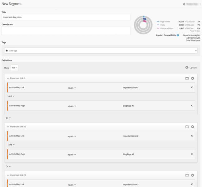 screenshot of adobe analytics calculated metrics builder