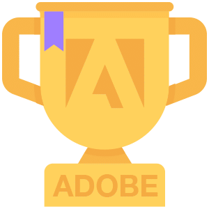 graphic of adobe analytics winner trophy