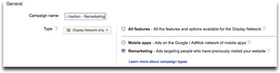 Google Adwords Remarketing Lists - Name Campaign Example