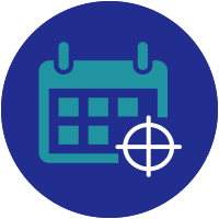 icon representing the setting and measuring of targets based on historical data