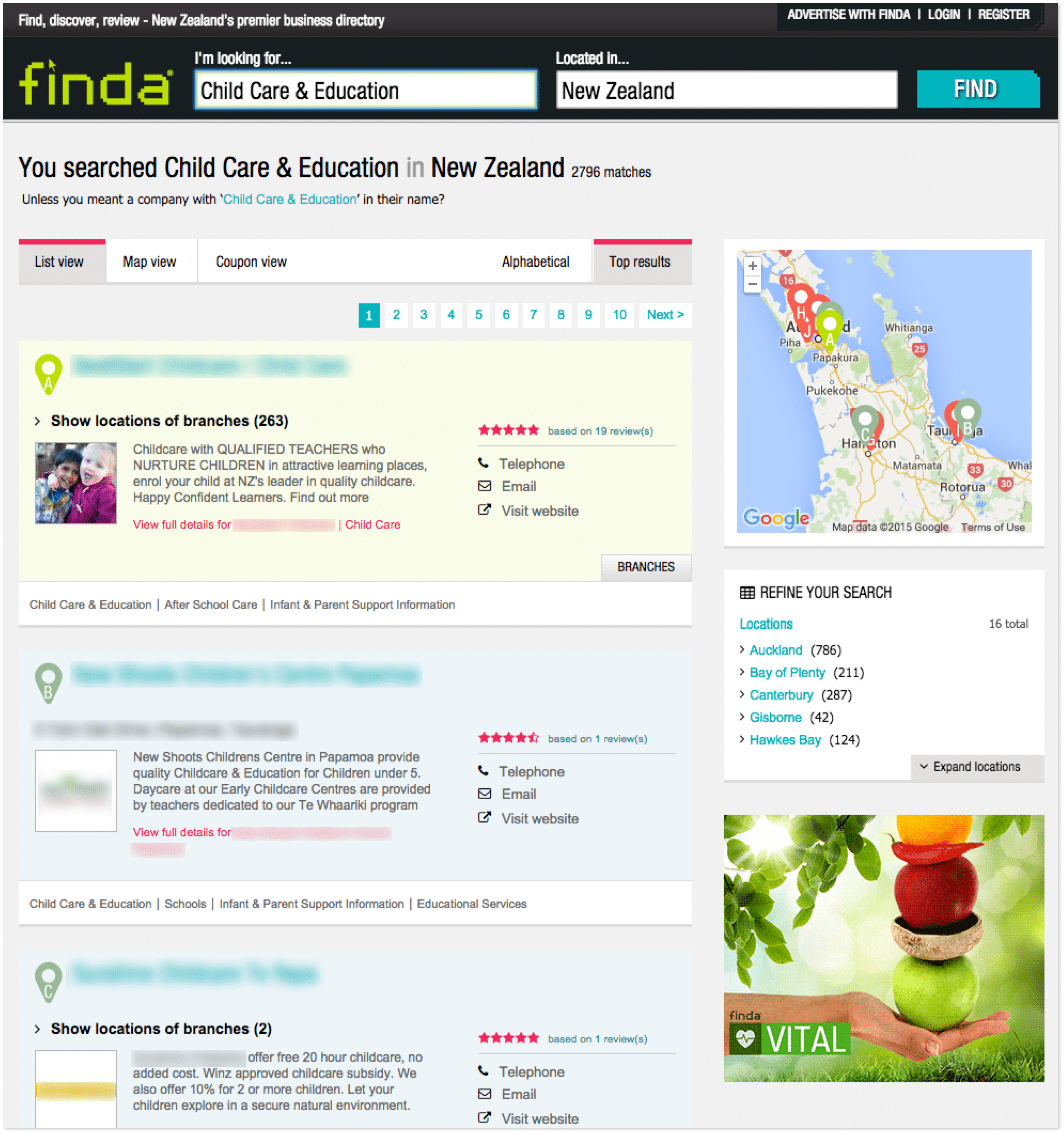 Finda New Zealand Screenshot