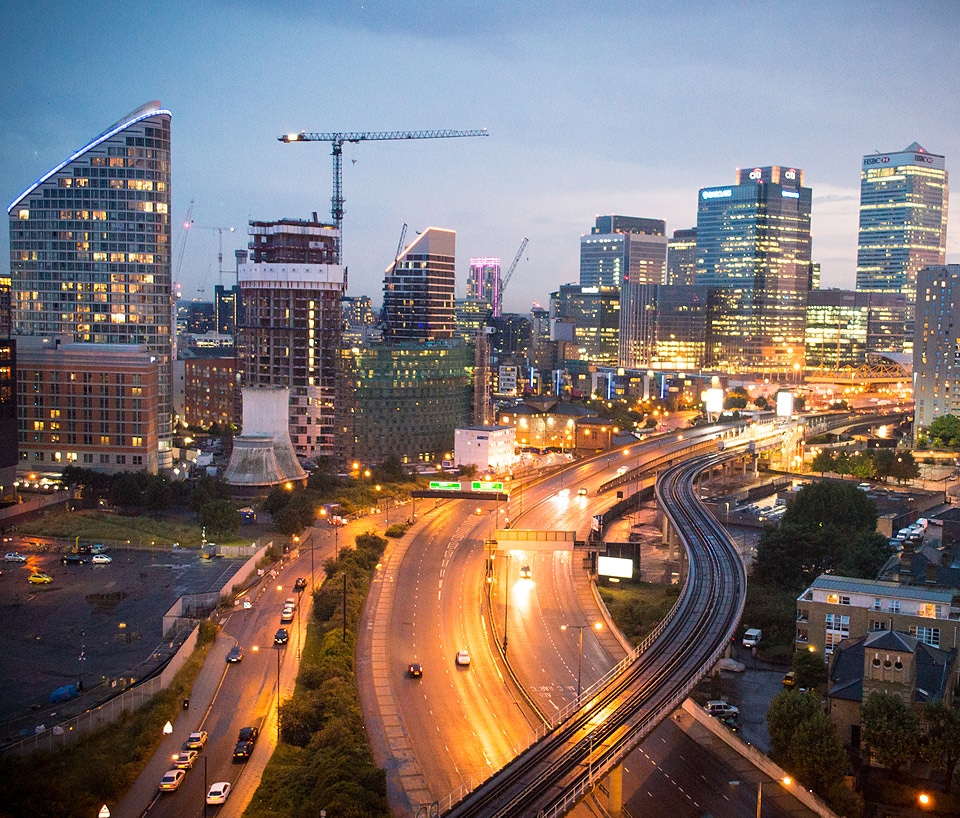 image of a city at night