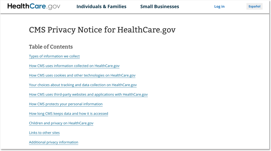 CMS Privacy Policy