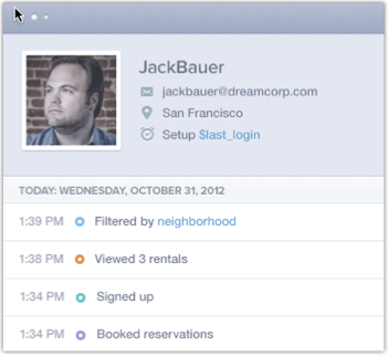 Mixpanel Analytics Activity Timeline Screen