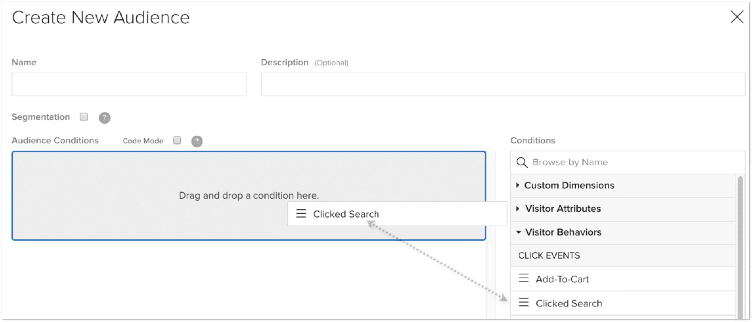 create new audience screenshot in personalization