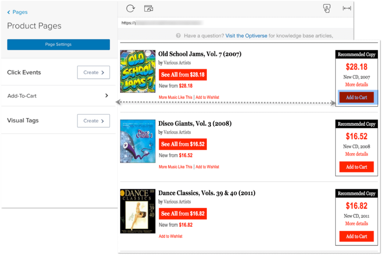 optimizely behaviors example image