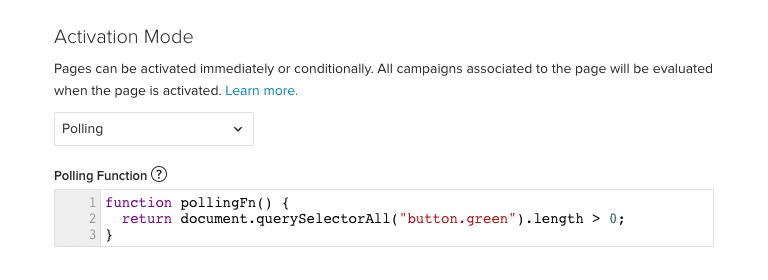 screenshot of optimizely x activation polling