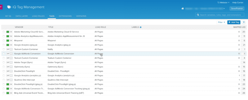 image representing tealium iq tag management system