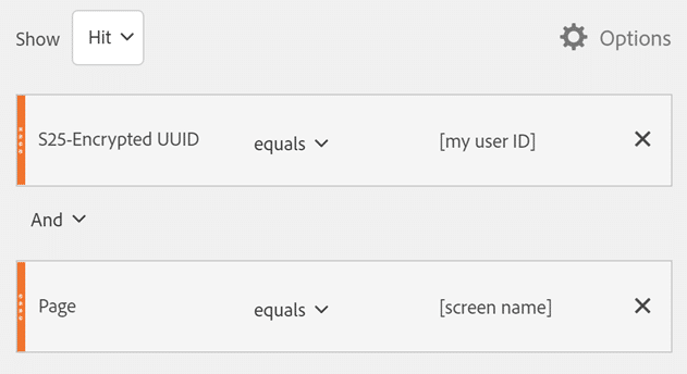 screenshot of applying a segment to the workspace project