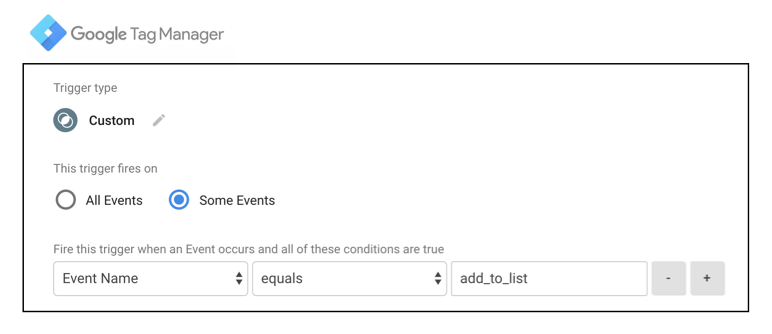 image representing google tag manager custom event name that will be used in the code